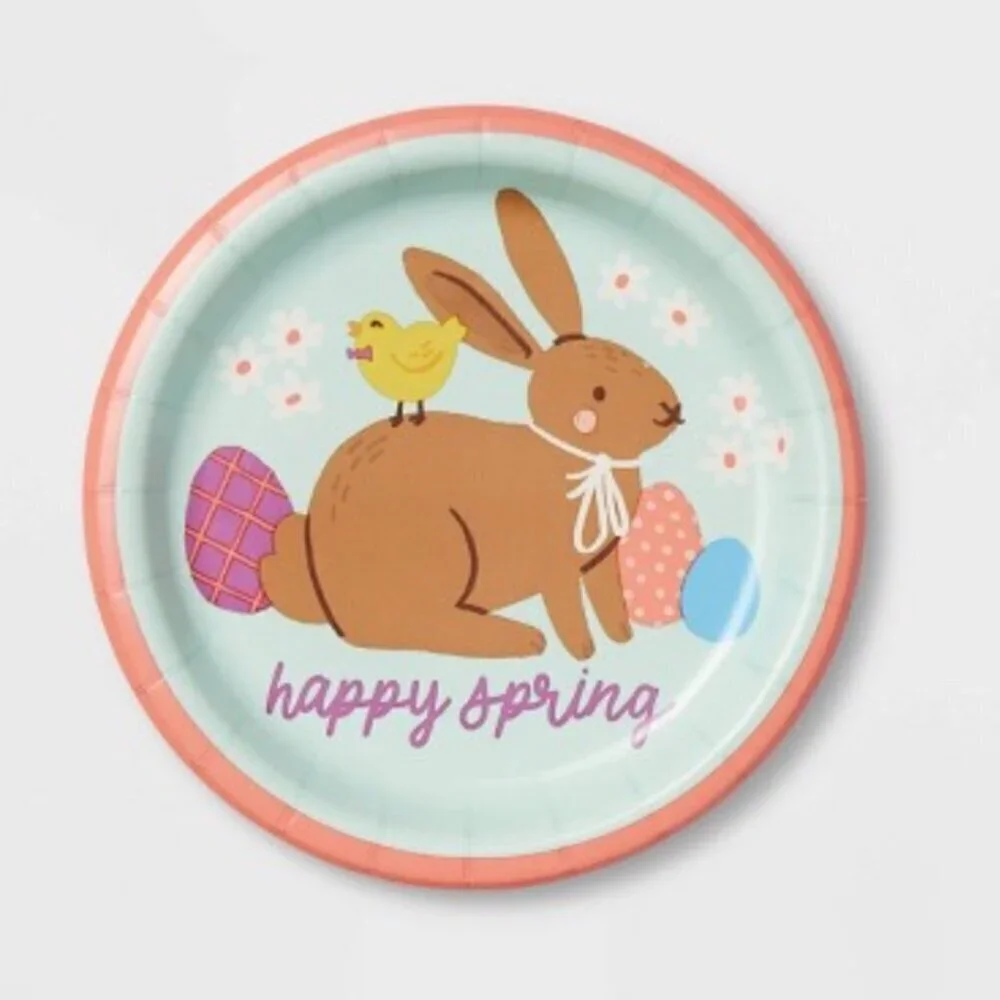 Target 2-Pack 20ct Easter Paper Snack Plates Happy Spring Rabbit Spritz™ E3